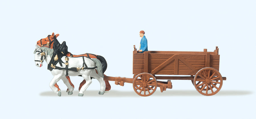 Preiser Horse Drawn Box Wagon PR79475