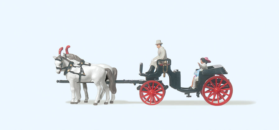 Preiser Horse Drawn Open Carriage PR79481
