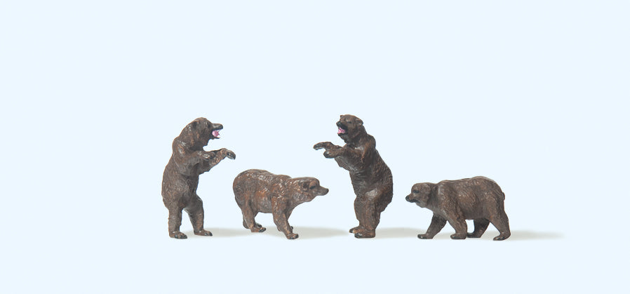 Preiser Circus Brown Bears (4) Figure Set PR79717