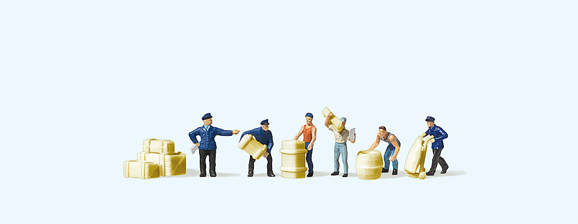 Preiser Delivery Men (6) with Loads Figure Set PR88511