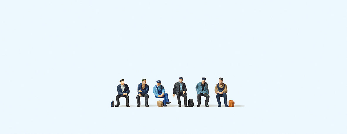 Preiser Industrial Workers/Dockers Seated (6) Figure Set PR88533