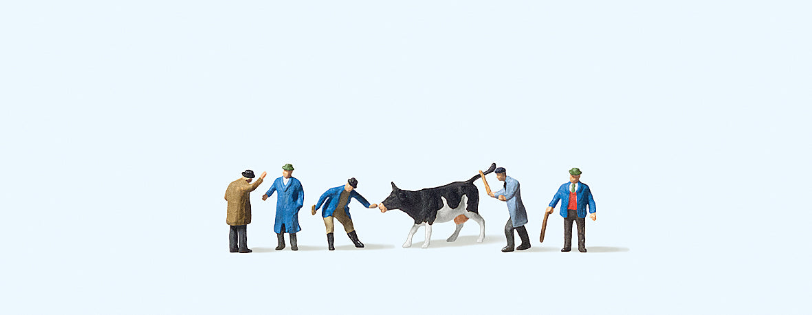 Preiser At the Cattle Market (6) Figure Set PR88544
