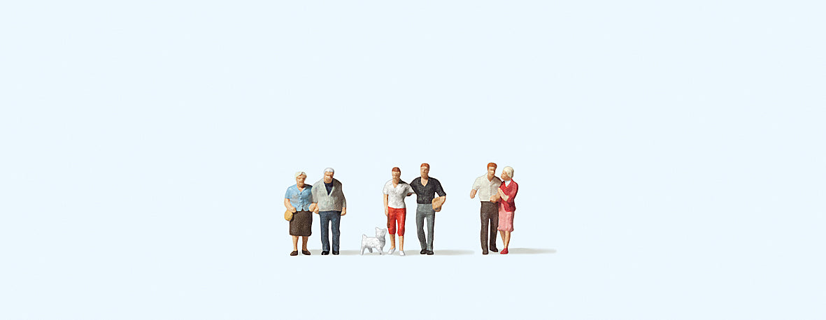 Preiser Couples (3x2) and Dog Figure Set PR88555