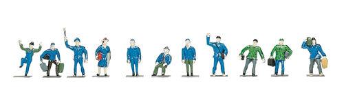 Roco Unpainted Railway Staff (24) Figure Set RC40000