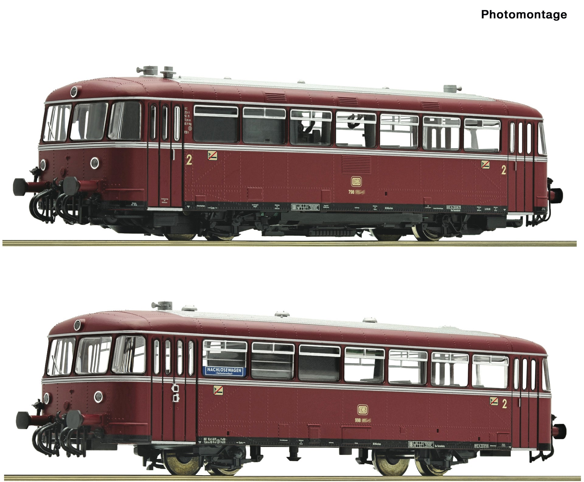Roco DB VT798 Diesel Railcar & Trailer IV (DCC-Sound) RC52635