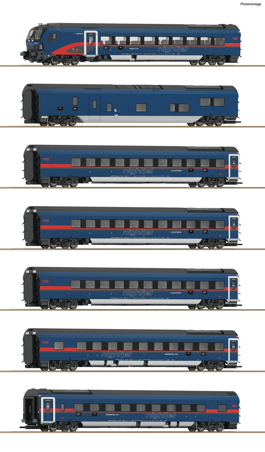 Roco OBB Nightjet Coach Set (7) VI RC5500004