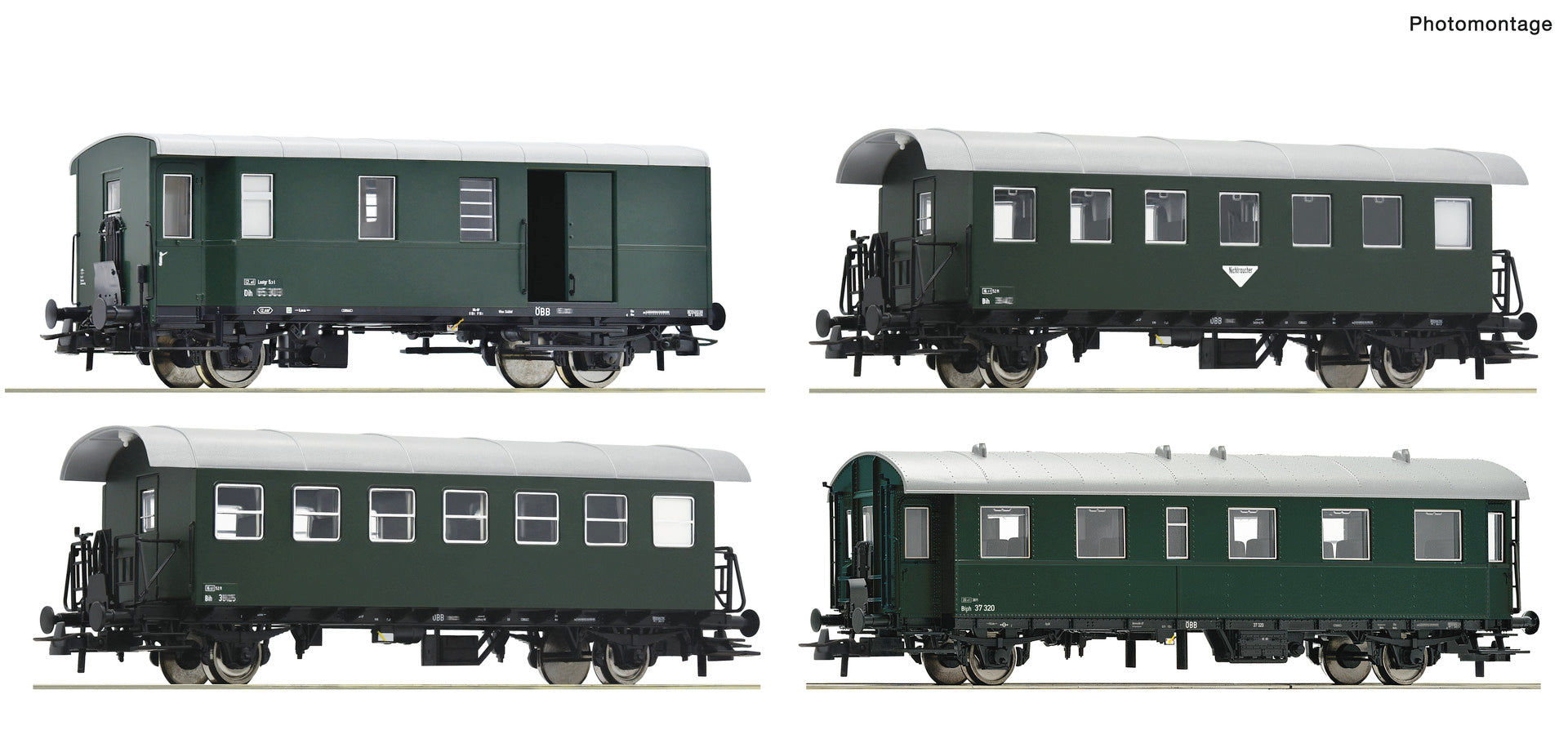 Roco OBB Dih/Bih/Bih/Biph Branch Line Coach Set (4) III RC6200050