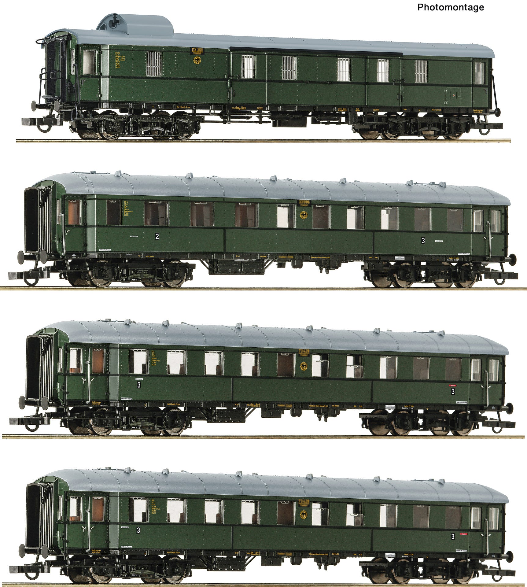 Roco DR Pw4u/C4u/BC4u/C4u Zwickau Coach Set (4) IV RC6200056