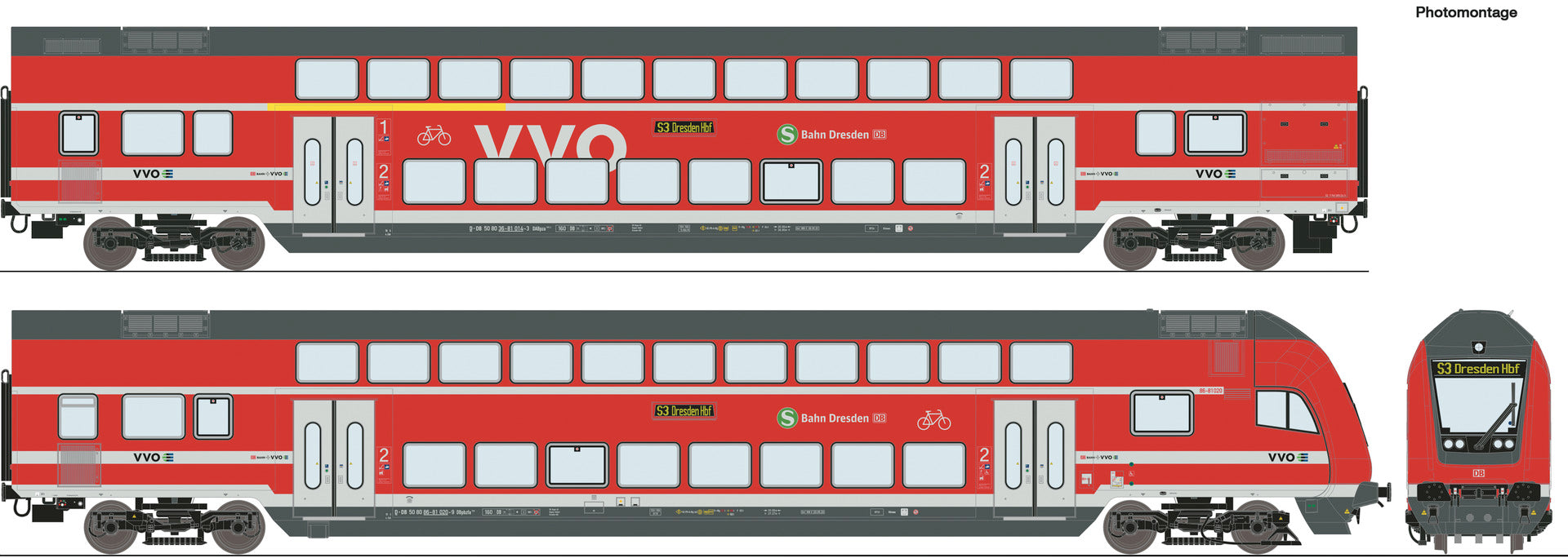 Roco DBAG DABpza/Dbpbzfa Bi-Level Coach Set (2) VI (~AC) RC6220066
