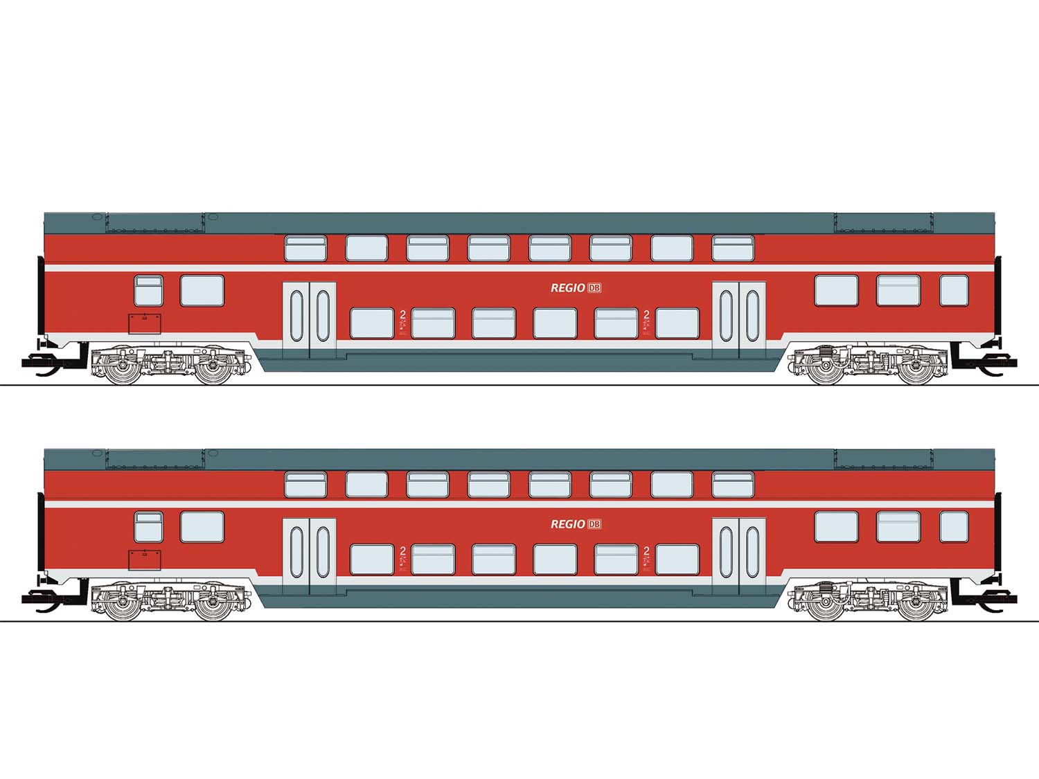 Roco DBAG DBuza Bi-Level Coach Set (2) VI RC6280009