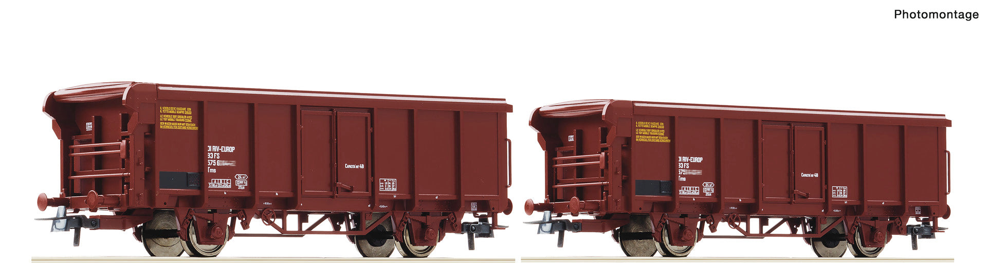 Roco FS Tms Rolling Roof Wagon Set (2) IV RC6600082