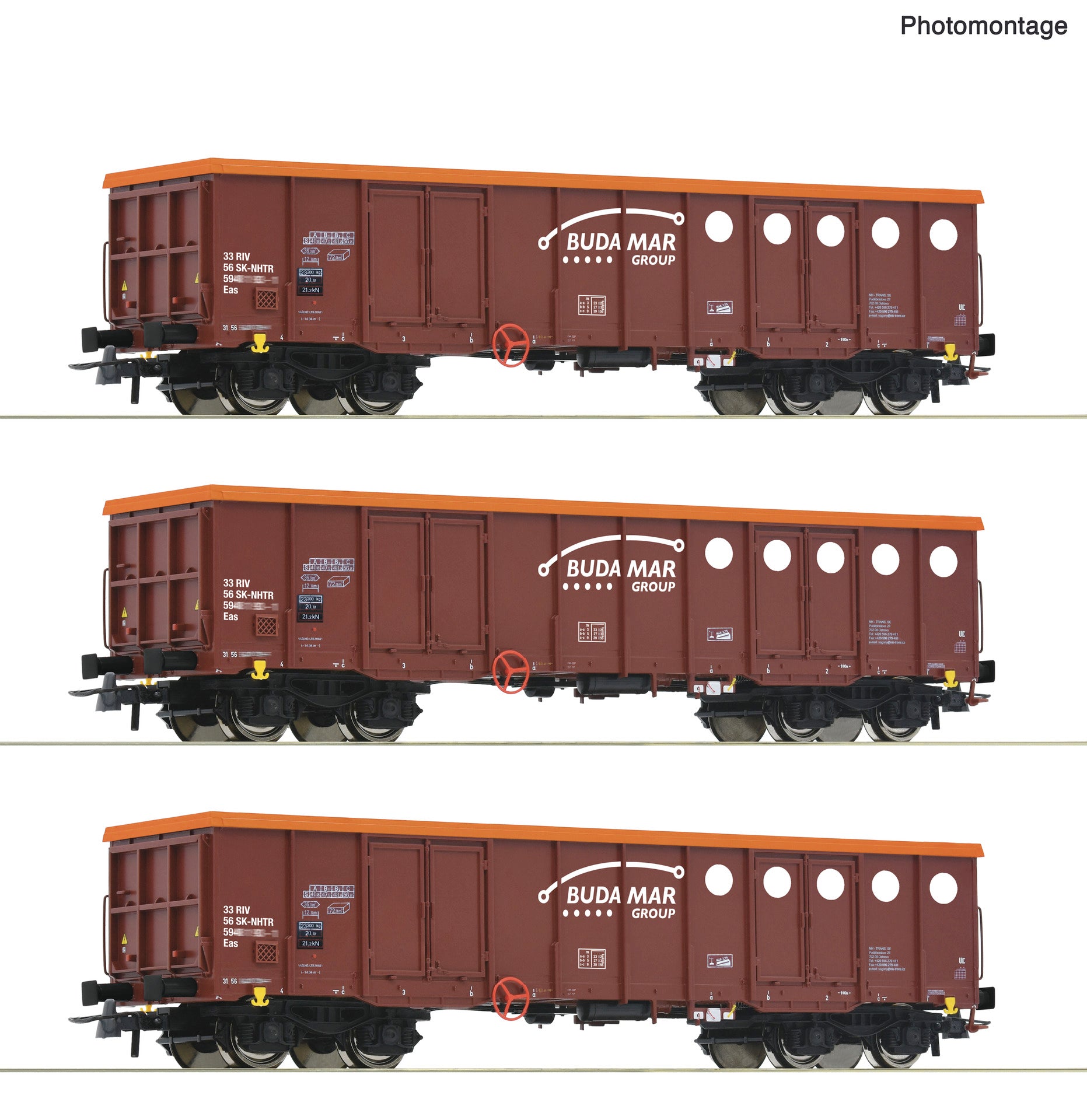 Roco Budamar Eas Gondola Set (3) VI RC6600087