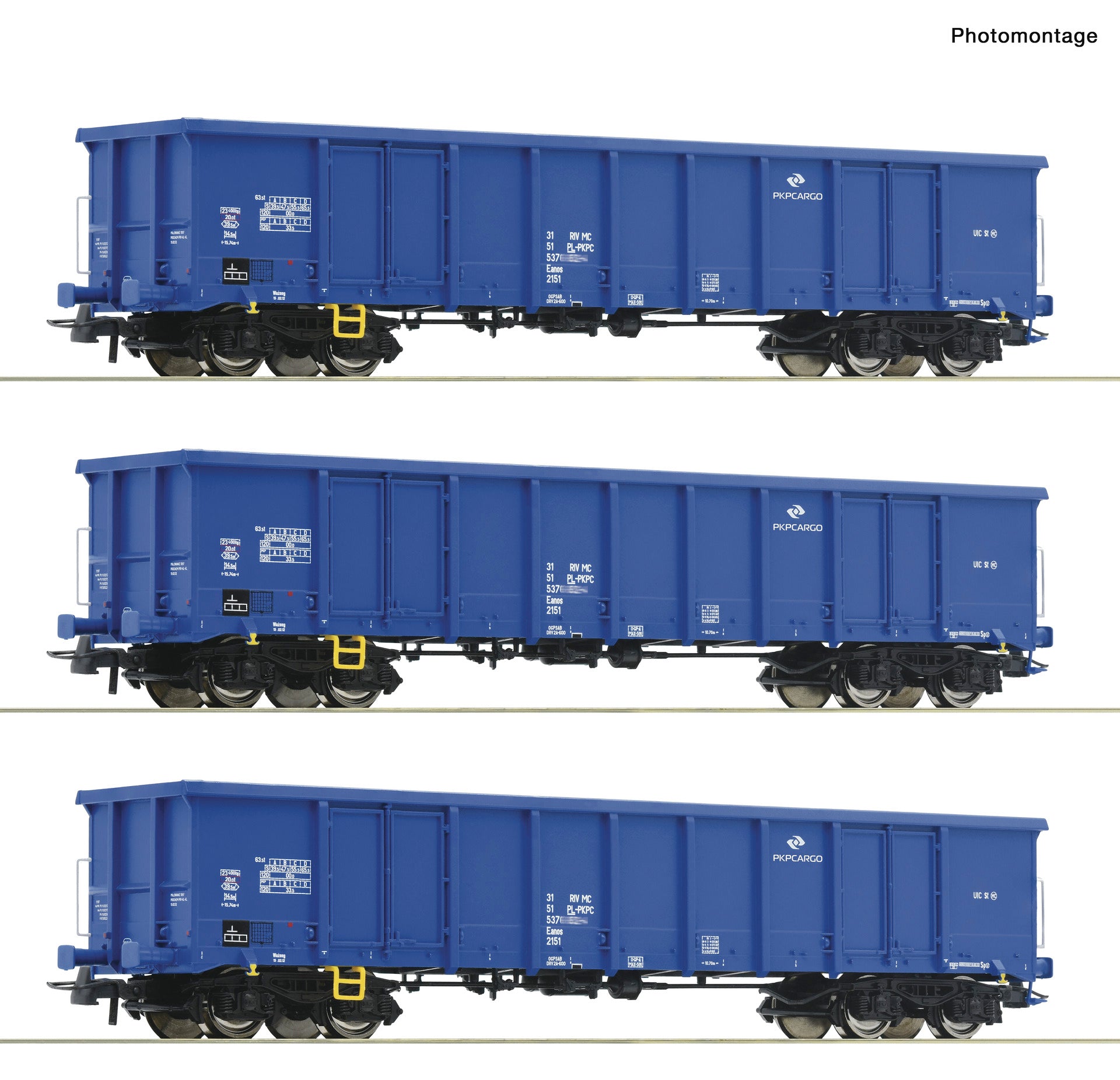 Roco PKP Cargo Wanos Gondola Set (3) VI RC6600100