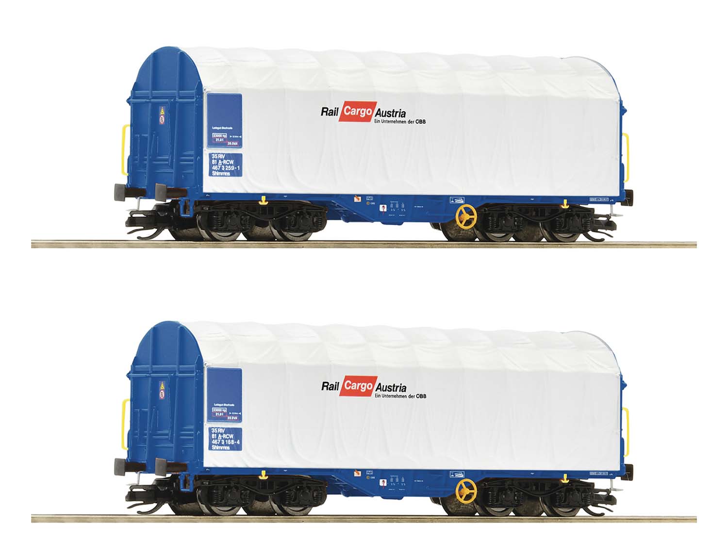 Roco Rail Cargo Austria Sliding Tarpaulin Wagon Set (2) VI RC6680007