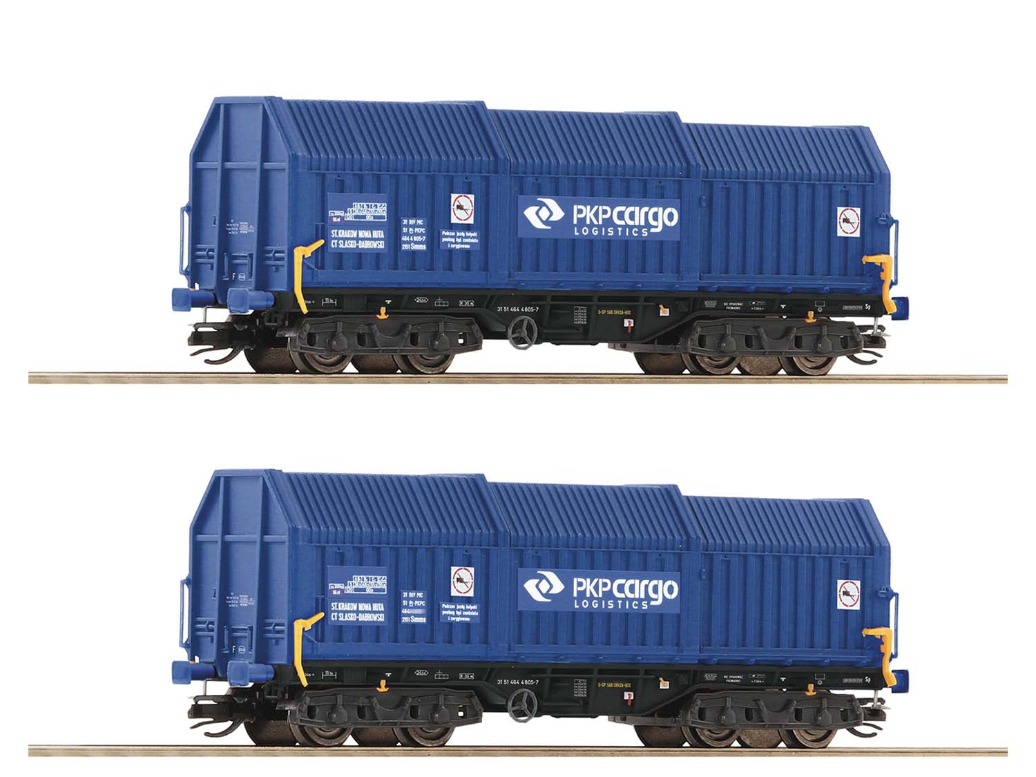 Roco PKP Shimmns Telescopic Covered Wagon Set (2) VI RC6680008