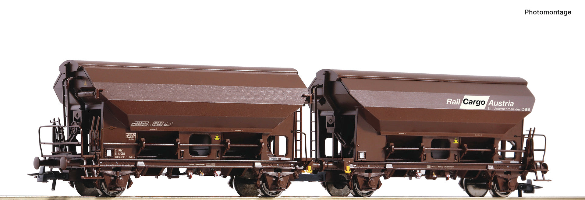 Roco OBB Tdrrs Swivel Roof Hopper Double Wagon Unit V RC76022