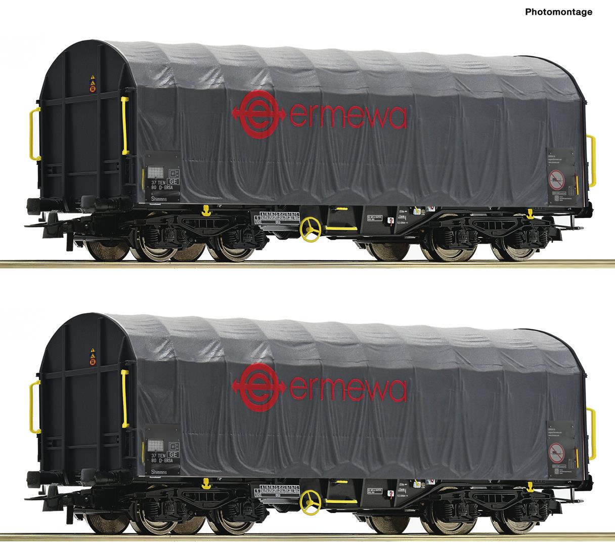 Roco Ermewa Shimmns Sliding Tarpaulin Wagon Set (2) VI RC76039