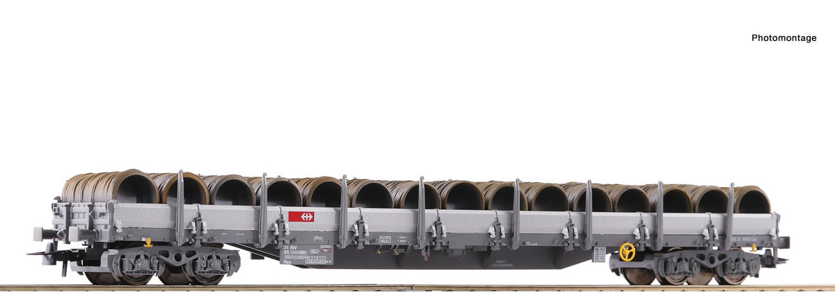 Roco SBB Res Bogie Stake Wagon w/Wire Reel Load VI RC76591