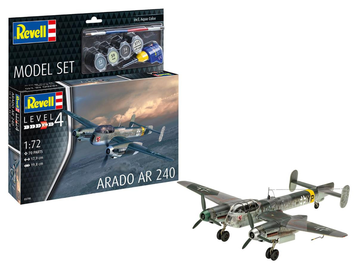 Revell German Arado AR-240 Model Set (1:72 Scale) RL63798 - Aircraft Kits