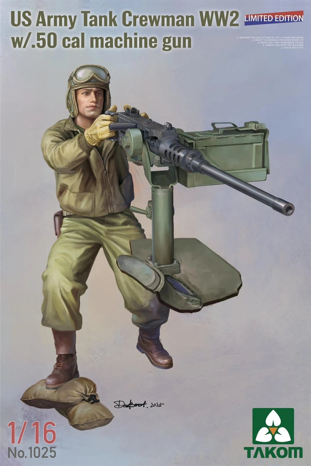 Takom US Army WW2 Tank Crewman w/ .50 cal machine gun Limited Edition Figure PKTAK01025