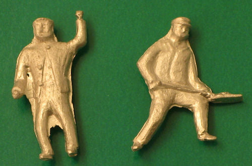 Springside Unpainted Driver and Fireman Whitemetal Figure Set SPDA64