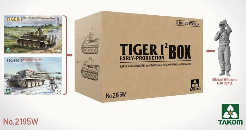 Takom 1/35 German Army Tiger I Early Big Box Limited Edition (2 Tanks 2 Figures) TAK2195W