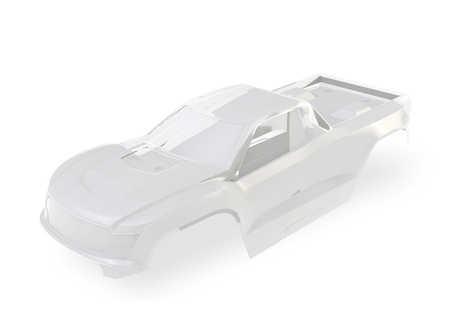 Body, Mini Maxx (Clear, requires painting), window masks, decal sheet (includes front & rear body latches, hardware) (for clipless mounting)