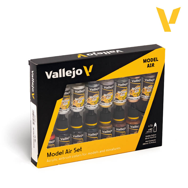 AV Vallejo Model Air Set - Metallic Effects (x16)