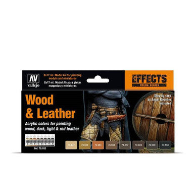 AV Vallejo Model Color Set - Wood and Leather (x8)