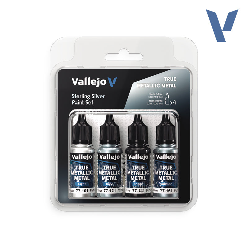 Vallejo TMM Paint Set - Sterling Silver (x4 Colours)