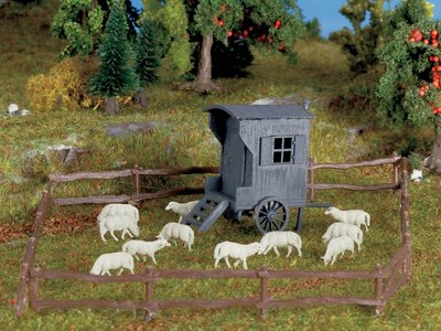 Vollmer Shepherds Carriage and Sheep Flock Kit VO43742