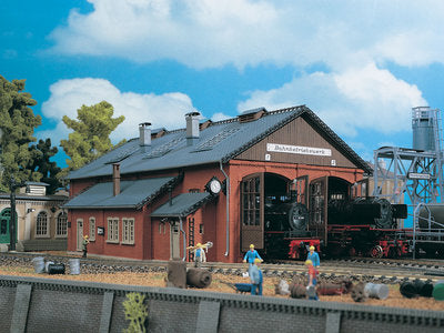 Vollmer Double Track Locomotive Shed with Door Lock Mechanism Kit VO45753
