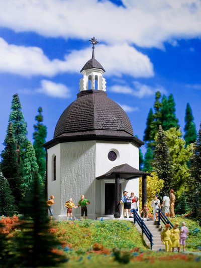 Vollmer Silent Night Memorial Chapel with Lighting and Snow Kit VO47612