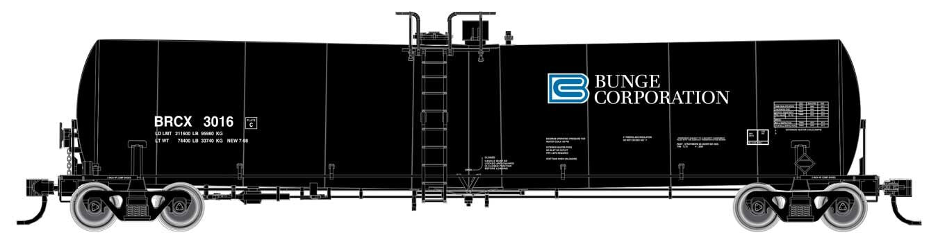 Walthers Mainline 25000 Gallon Tank Car Bunge Corp 3016 WH910-48207