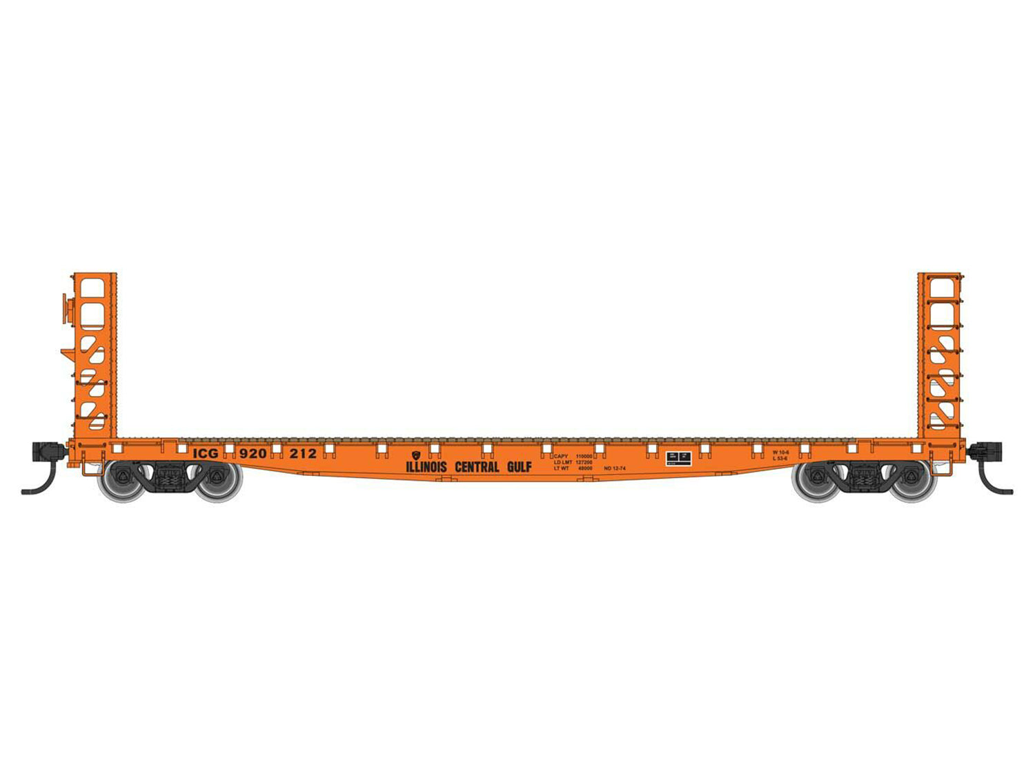 Walthers Mainline 53' GSC Bulkhead Flatcar Illinios Central Gulf 920212 WH910-5931