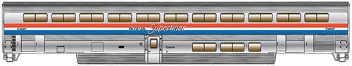 Walthers Proto 85' PS Superliner I Coach Amtrak PhIII Lit WH920-12011
