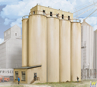 Walthers Cornerstone Modern Grain Head House with Silos Kit WH933-2942 - Buildings & Structures