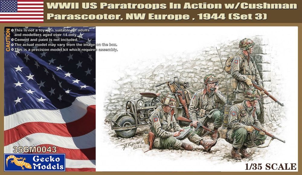 Gecko Models 1/35 Us Paratroopers 82Nd Airborne 1944 With Cushman Parascooter 35Gm0043