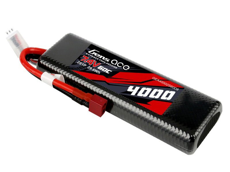 Gens Ace Li-Po Car Hard Case 2s 7.4v 4000mah 60c Bashing With T-Type O-Gc2s4000-60t - Access Models