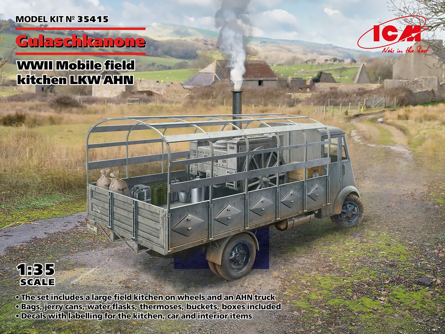 ICM 1/35 AHN German Mobile Field Kitchen 'Gulaschkanone' 35415 - Access Models