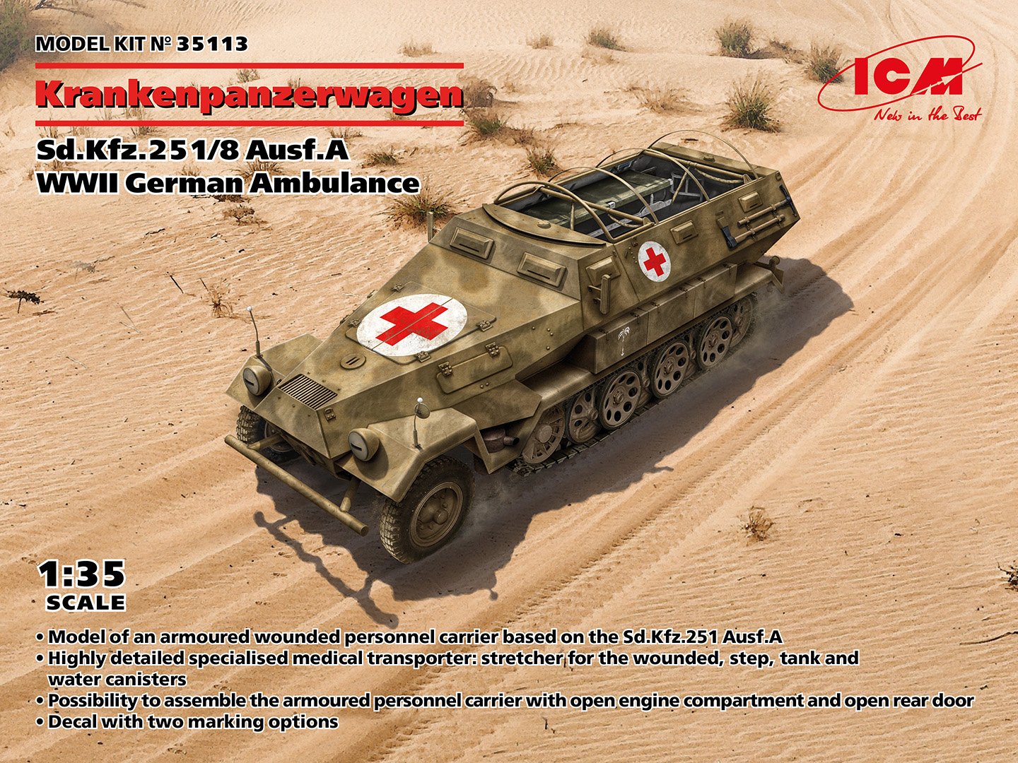 ICM 1/35 Sd.Kfz.251/8 Ausf.A Krankenpanzerwagen Ambulance 35113 - Access Models
