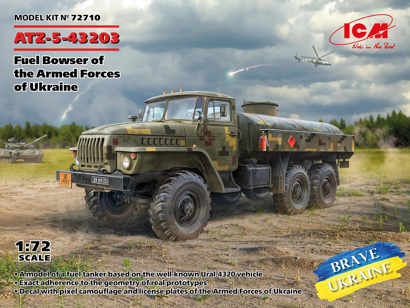 ICM 1/72 ATZ-5-43203 Fuel Bowser Ukrainian Armed Forces 72710 - Access Models