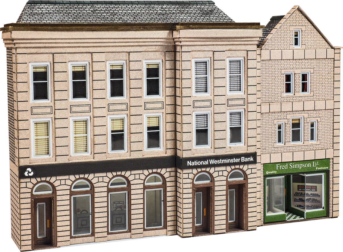 N Scale Low Relief Bank & Shops Pn971 - Access Models