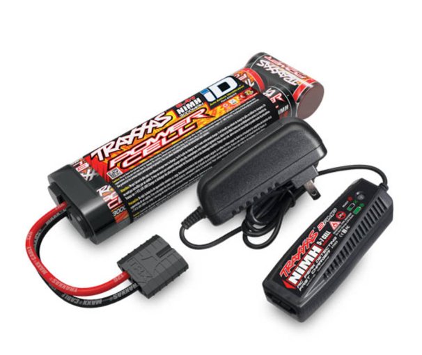 Traxxas Completer Pack with 1x 2A AC NiMH Charger &amp; 1x NiMH 8.4V 3000mAh Flat iD Battery TRX2983T - Access Models