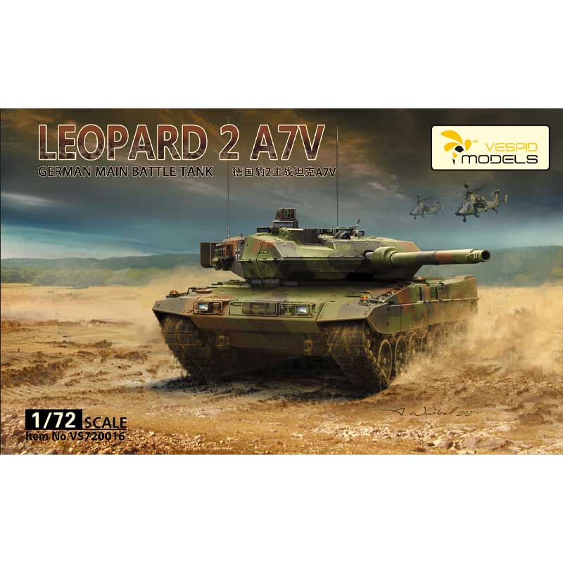 Vespid 1/72 German Main Battle Tank Leopard 2 A7v Includes, Metal Barrel, Tow Cable, Etch ParTS Vs720016 - Access Models