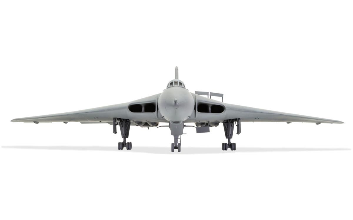 Front view of a detailed 1/72 scale model kits aircraft, showcasing design and precision.