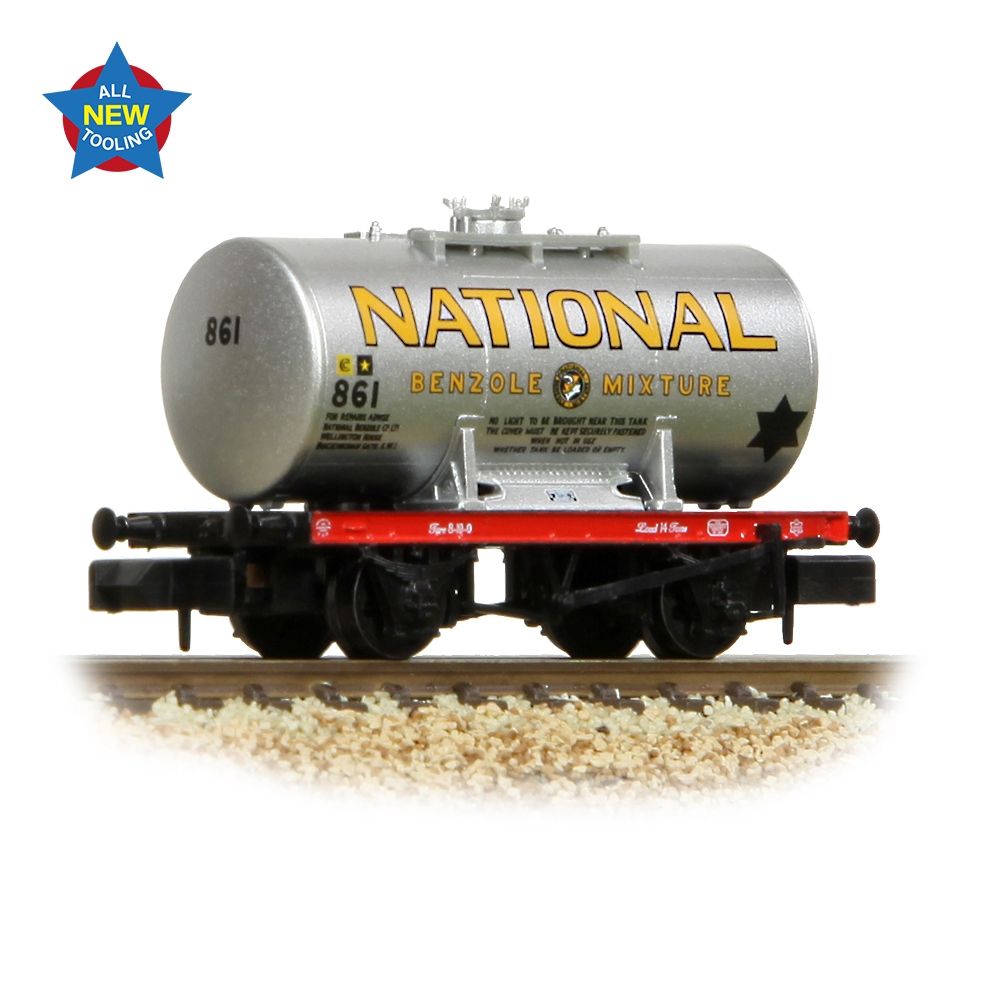 Graham Farish 14t Anchor-Mounted Tank Wagon 'National Benzole' Silver 378-002A