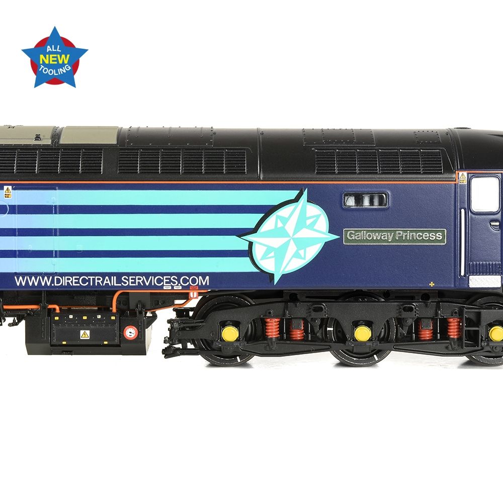 Model train with 'Galloway Princess' branding on a white background