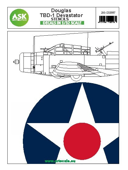 Douglas TBD-1 Devastator - STENCILS The decal sheet contain stencils.