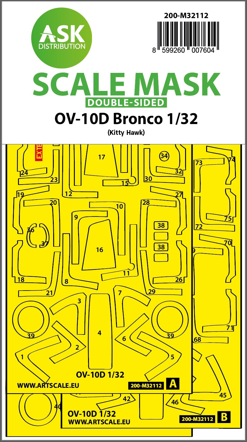 North-American/Rockwell OV-10D Bronco wheels and canopy frame paint mask (inside and outside) (designed to be used with Kitty Hawk Models Models and Zimi Model kits)